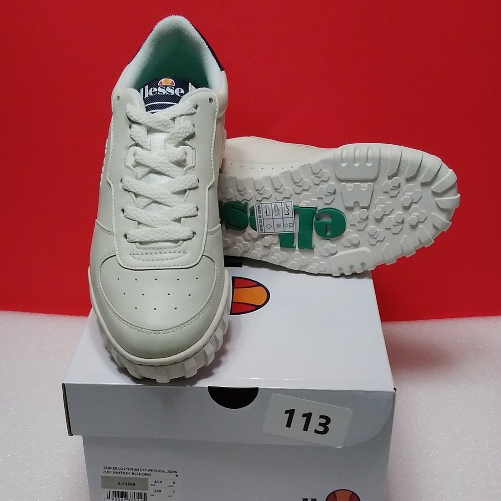 ELLESSE TANKER LO LTHR AM OFF SHOES SIZE-8